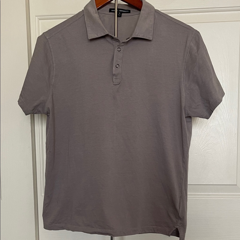 Robert Barakett Men's Taupe Short-Sleeve
